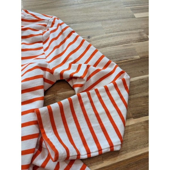 🐢SOLD🐢 J. Crew Top XS White Red Striped Long Sleeve Tie Back Casual Classic - Picture 5 of 11